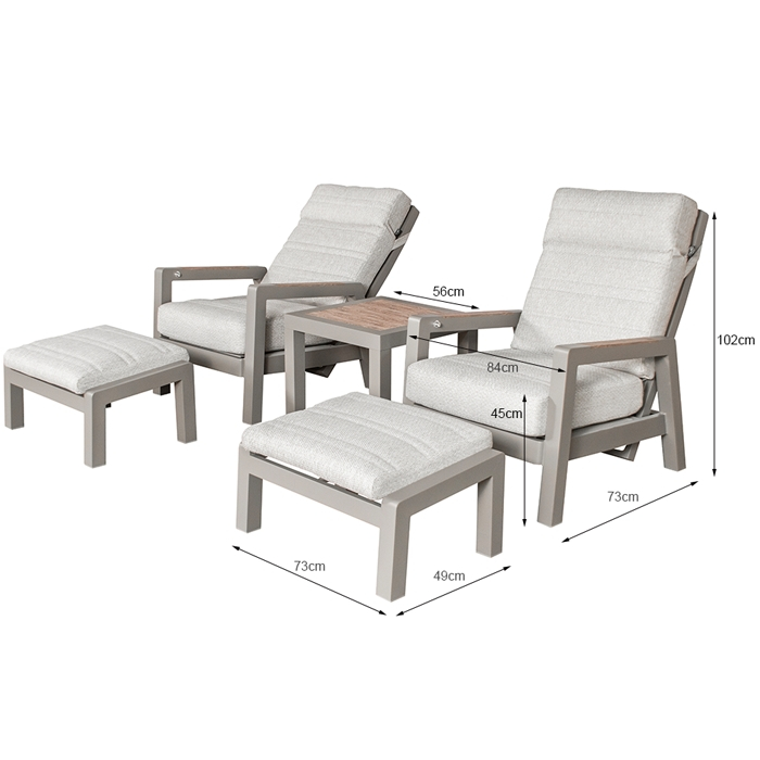 Valerie duo relax loungeset Taupe