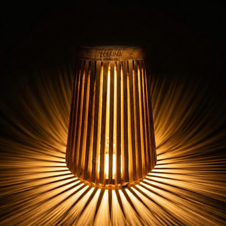 Solar vloerlamp LON Large 34cm - Teak