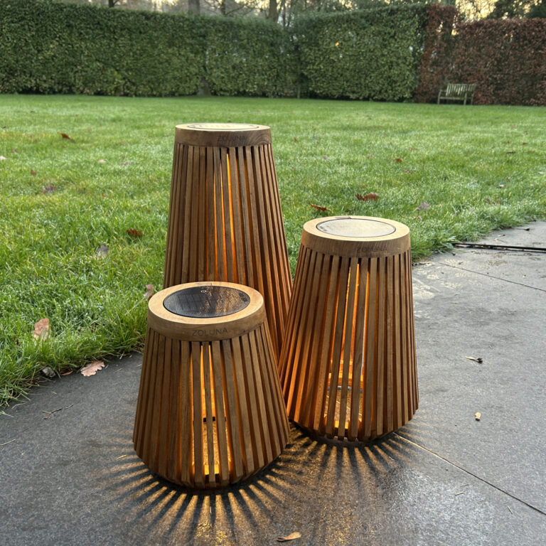 Solar vloerlamp LON Large 34cm - Teak