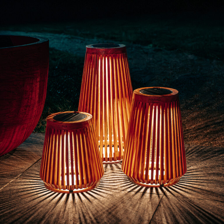 Solar vloerlamp LON Medium 25cm - Teak