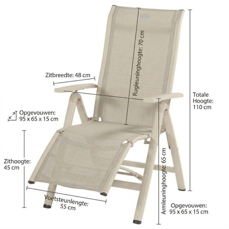 Hartman Alice comfort relax tuinstoel - Zand