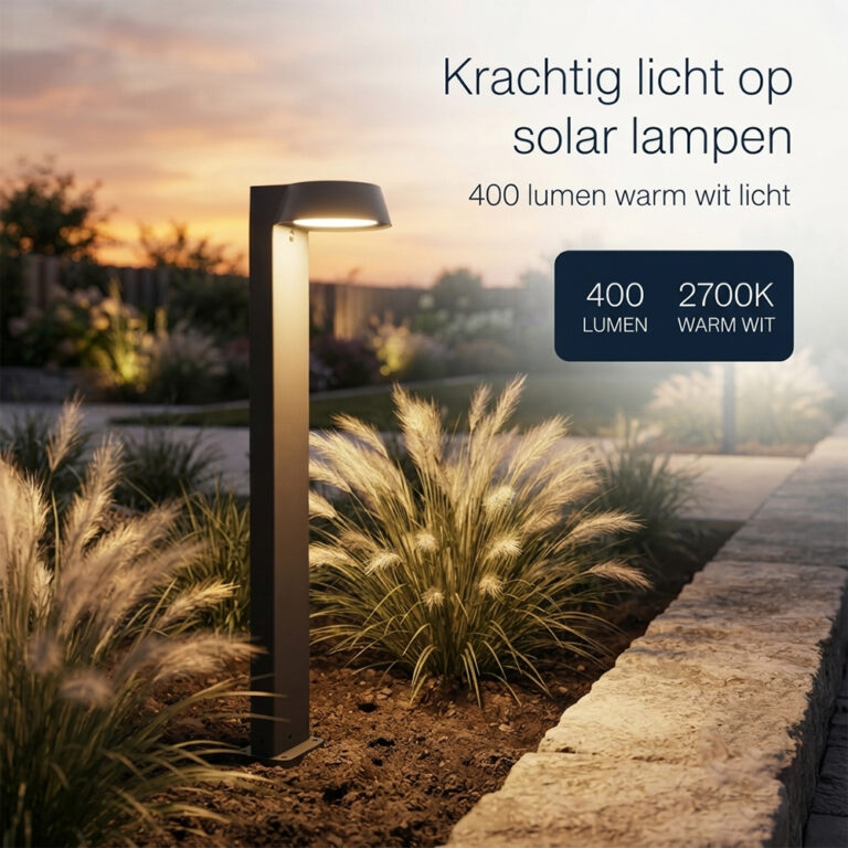 Solar Prik tuinlamp Olivia met Bewegingssensor - 400 Lumen - USB oplaadbaar