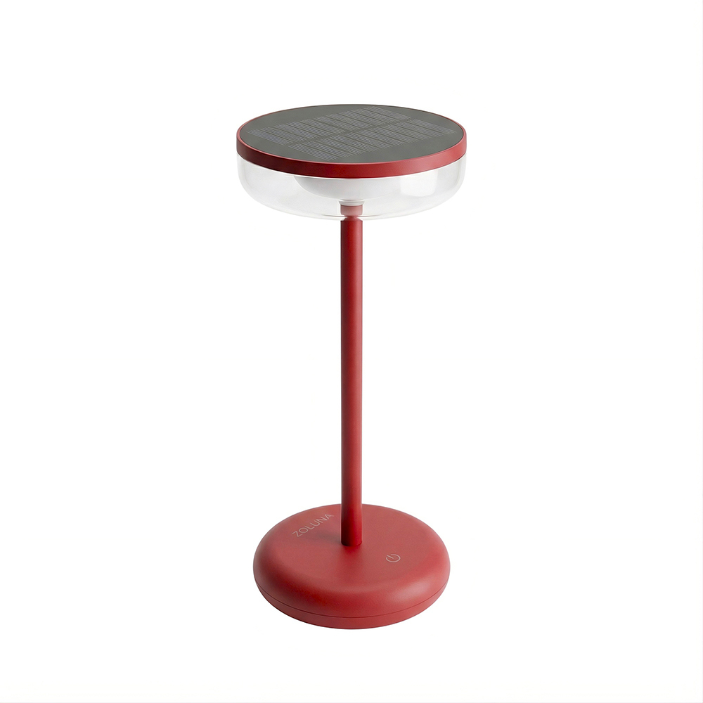 Solar Tafellamp Bobbie Evening Red - Touch Dimbaar - 8 branduren - USB laadoptie - extra warm wit