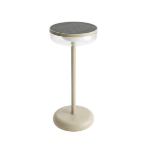 Solar Tafellamp Bobbie Zand - Touch Dimbaar - 8 branduren - USB laadoptie - extra warm wit