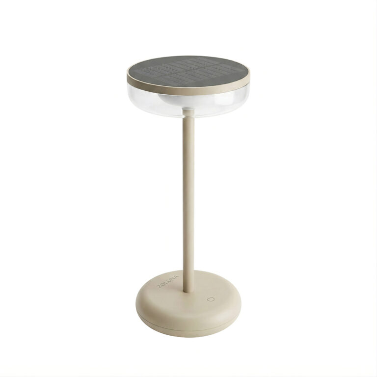 Solar Tafellamp Bobbie Zand - Touch Dimbaar - 8 branduren - USB laadoptie - extra warm wit