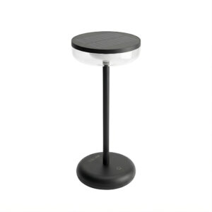 Solar Tafellamp Bobbie Zwart - Touch Dimbaar - 8 branduren - USB laadoptie - extra warm wit
