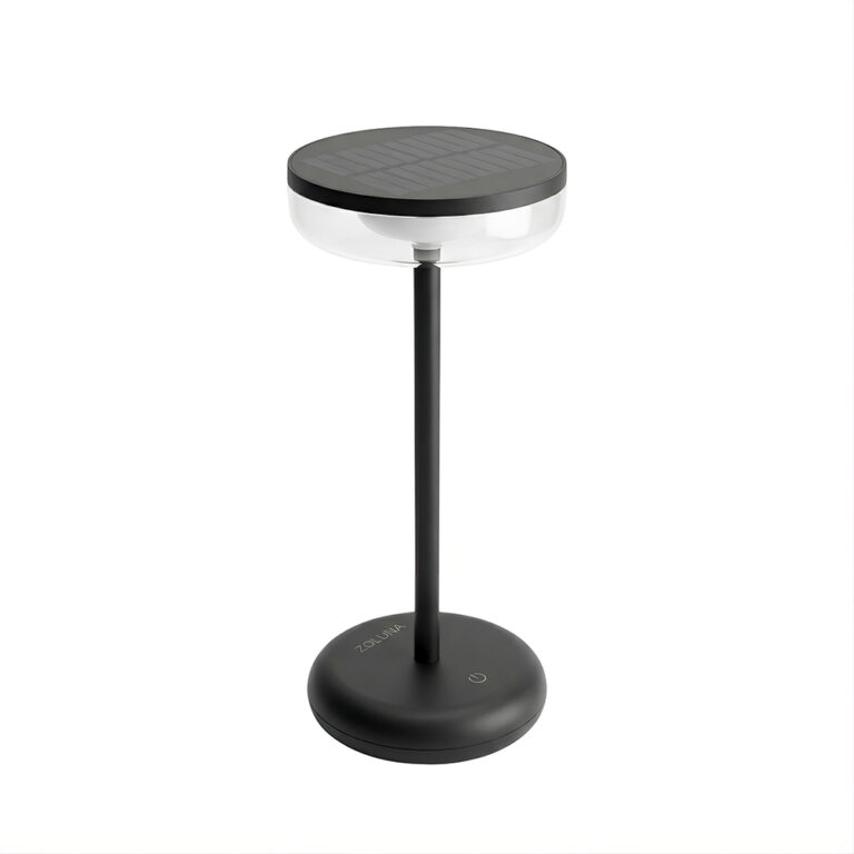 Solar Tafellamp Bobbie Zwart - Touch Dimbaar - 8 branduren - USB laadoptie - extra warm wit
