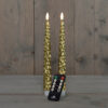 2st LED dinerkaarsen goud kerstboom 27cm