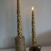 2st LED dinerkaarsen goud kerstboom 27cm
