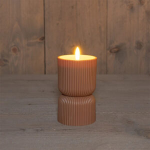 Buiten LED kaars 3D Vlam 8X15cm - Terra
