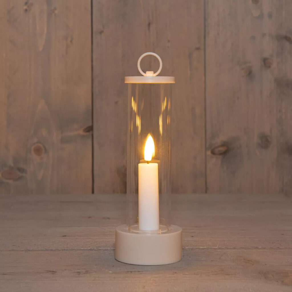 Buiten LED kaars hanger 3D Vlam 7X20,5cm – Zand