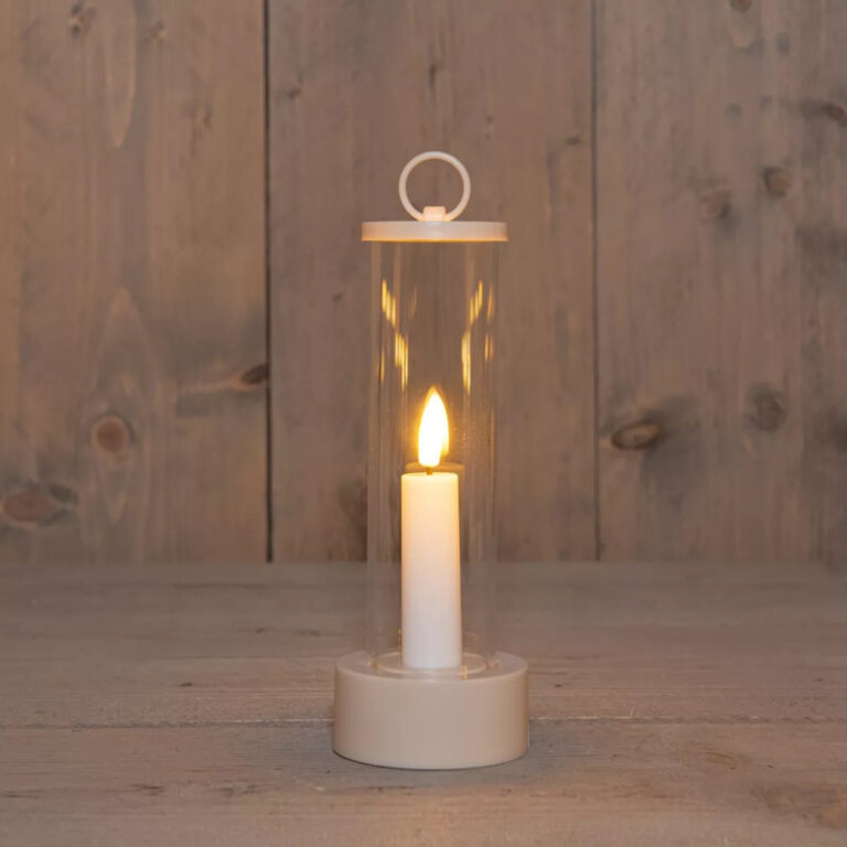 Buiten LED kaars hanger 3D Vlam 7X20,5cm – Zand