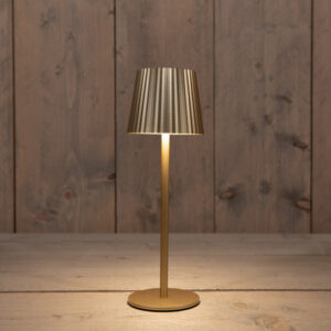 Draadloze LED tafellamp dimbaar Goud Ribbel