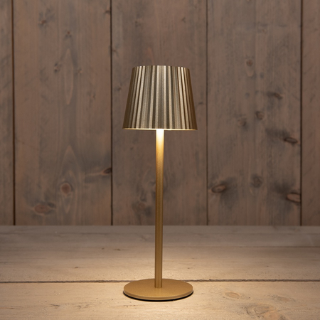 Draadloze LED tafellamp dimbaar Goud Ribbel