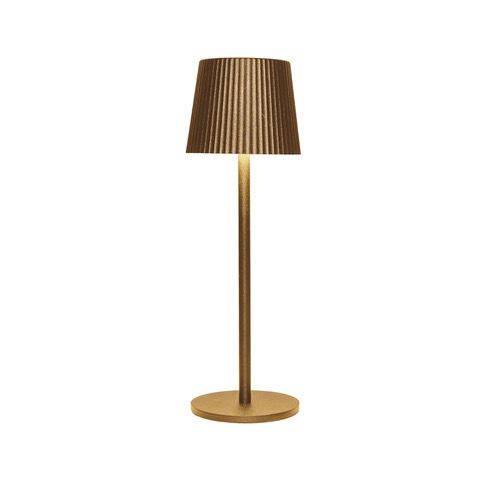 Draadloze LED tafellamp dimbaar Goud Ribbel