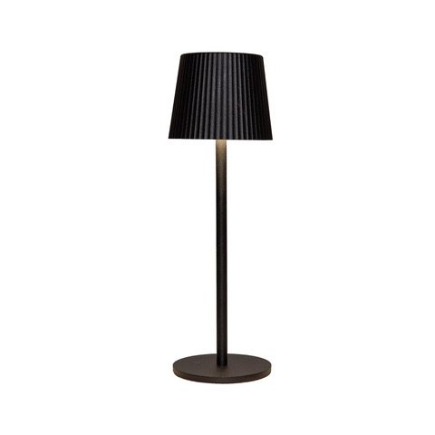 Draadloze LED tafellamp dimbaar Mat Zwart Ribbel