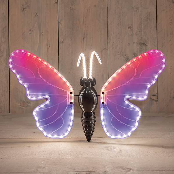 LED vlinder RGB 40cm - Bewegende vleugels