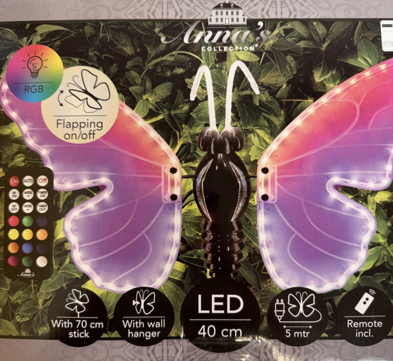 LED vlinder RGB 40cm - Bewegende vleugels
