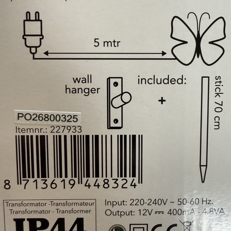 LED vlinder RGB 40cm - Bewegende vleugels