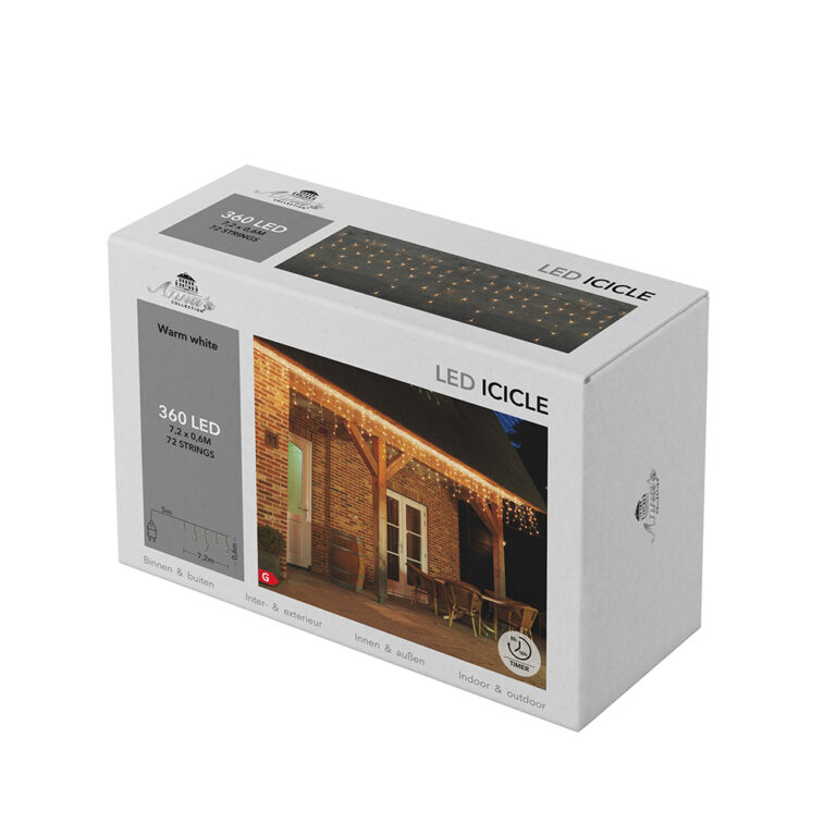 Ijspegelverlichting 720x60 cm - 360 LED Warm wit