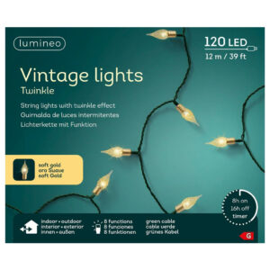 Kaarsverlichting 120 LED Vintage - soft gold 12 meter