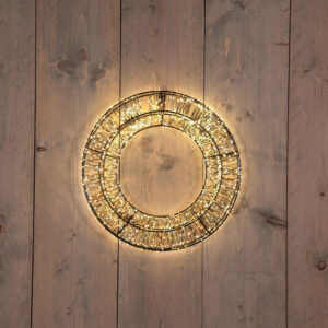 LED 3D krans zwart 36x8cm - 1200LED Luxury Color + Flash