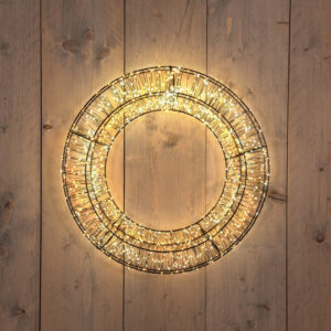 LED 3D krans zwart 48x10cm - 1400LED Luxury Color + Flash