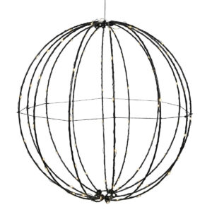 LED Bol Zwart 38cm 90LED Gold - 3xAA