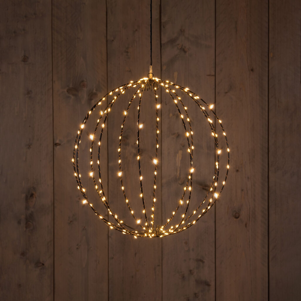 LED Bol Zwart 40cm 192LED Classic Warm + Flash