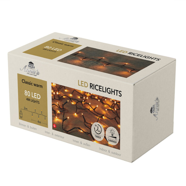 Ricelight verlichting 80 LED Classic Warm 4 meter