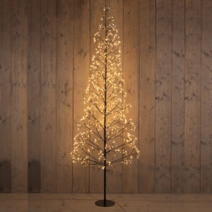 Zwarte LED Boom 1296LED met flash Classic Warm – 210cm