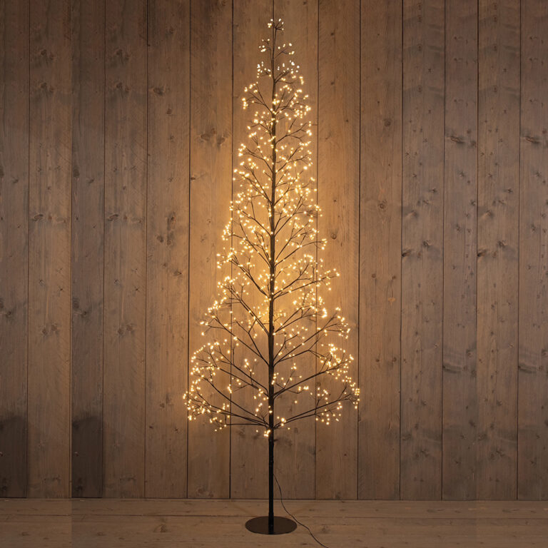 Zwarte LED Boom 1296LED met flash Classic Warm – 210cm