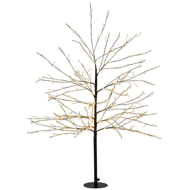 Zwarte LED Boom 600LED met flash Classic Warm - 120cm