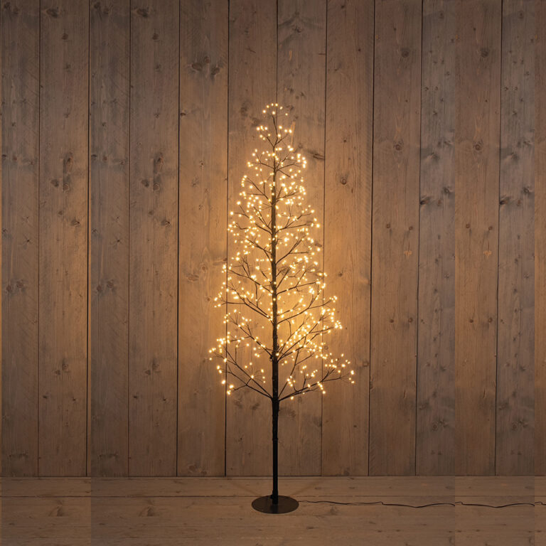 Zwarte LED Boom 720LED met flash Classic Warm – 150cm